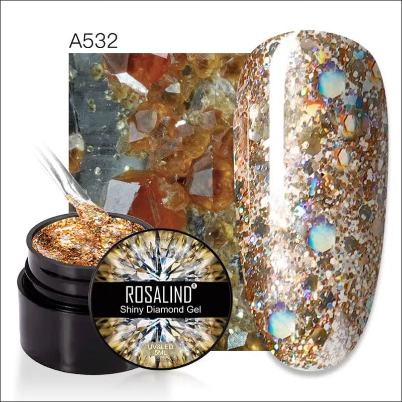 ROSALIND flash diamond nail polish sequins UV glue broken