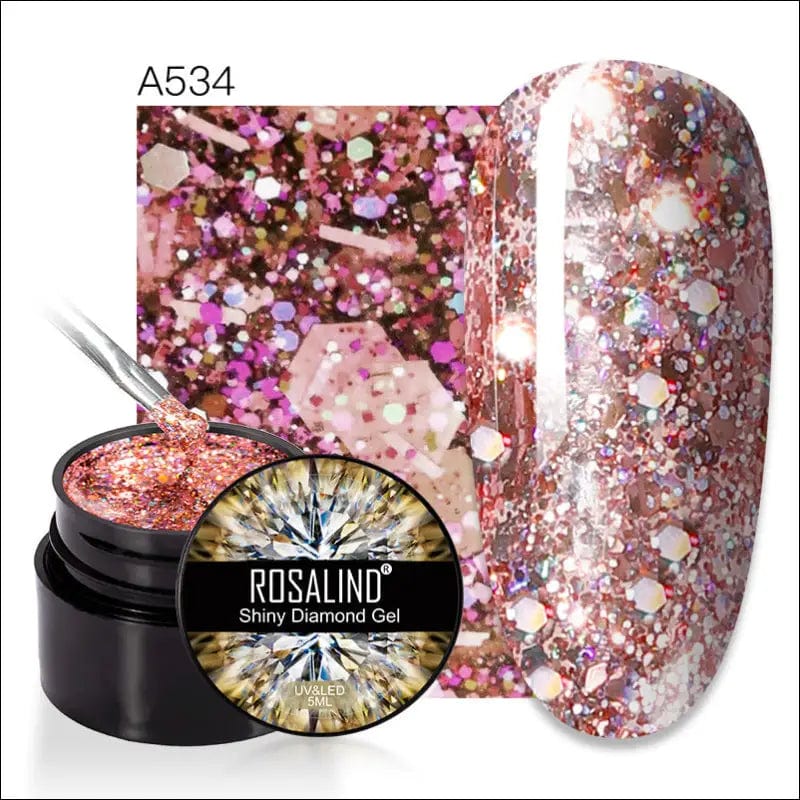 ROSALIND flash diamond nail polish sequins UV glue broken