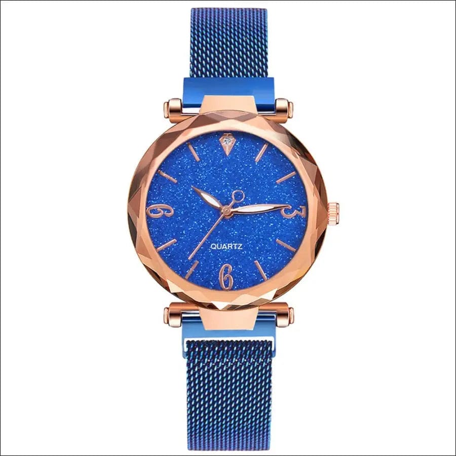 Rose Gold Women Watch 2021 Top Brand Luxury Magnetic Starry