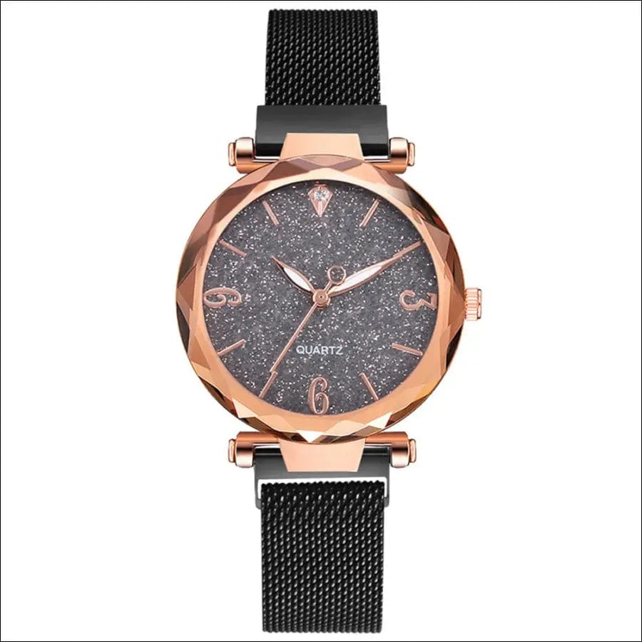 Rose Gold Women Watch 2021 Top Brand Luxury Magnetic Starry