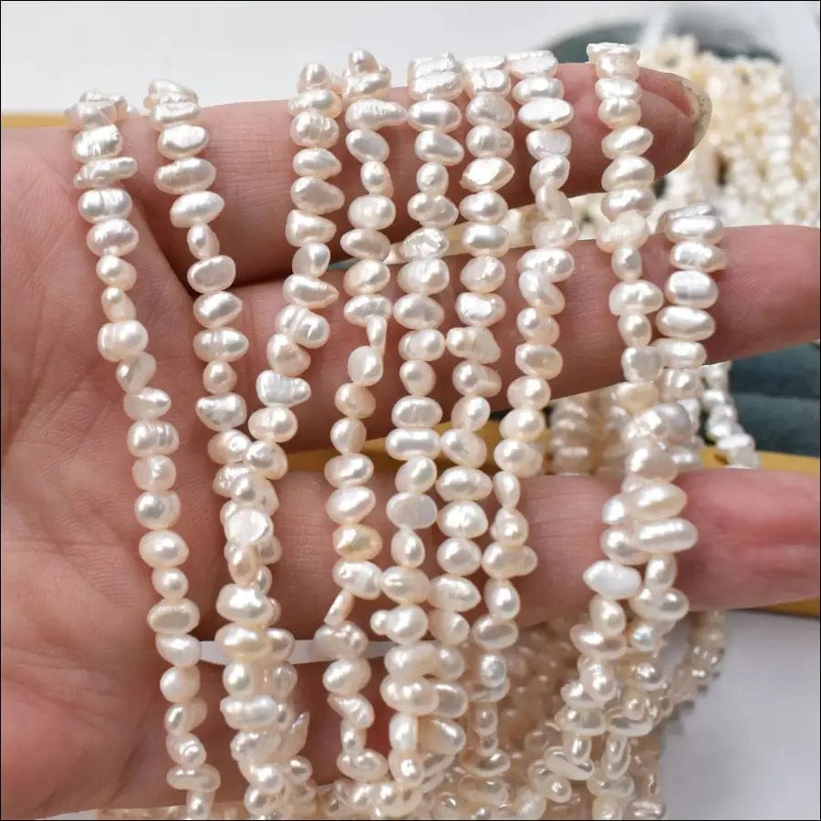 Running 3-4mm irregular small pearl chain DIY jewelry