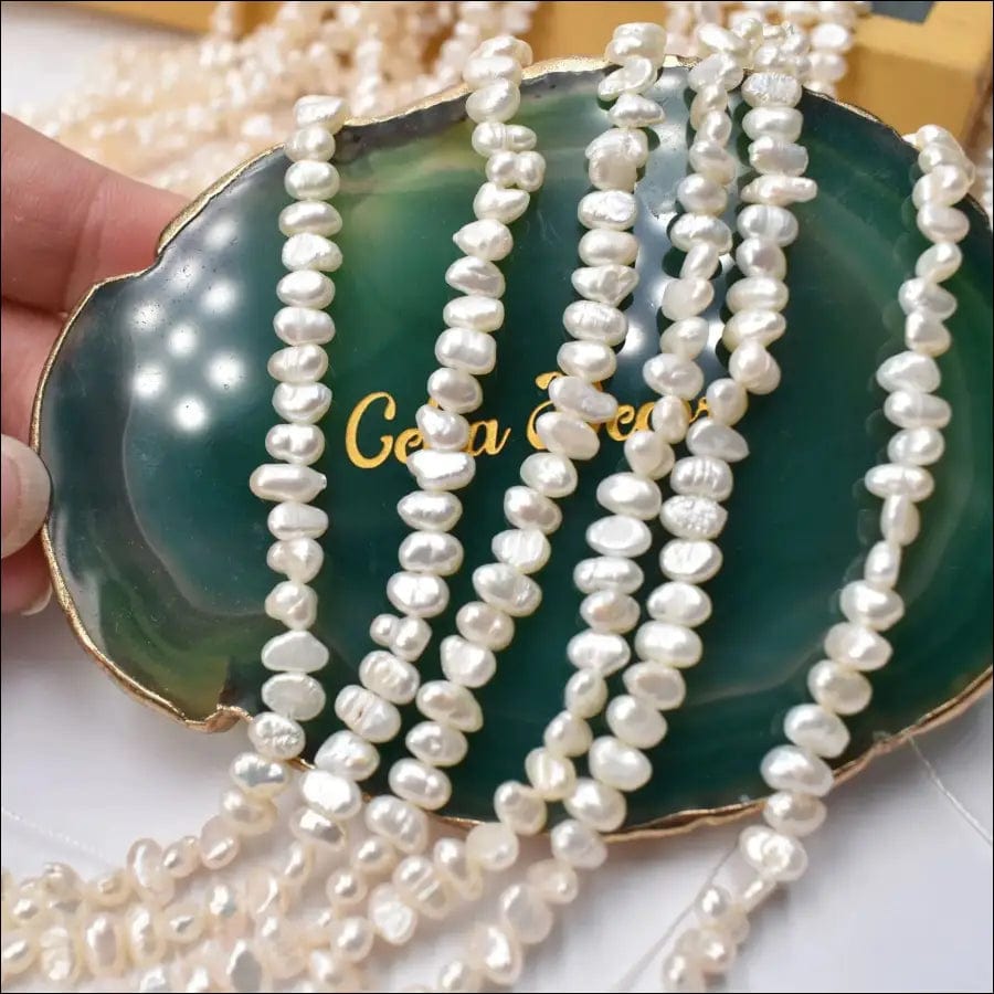Running 3-4mm irregular small pearl chain DIY jewelry