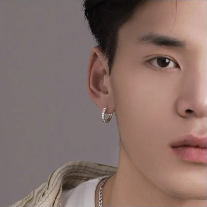 S925 earrings men’s trend personality Men’s single sun