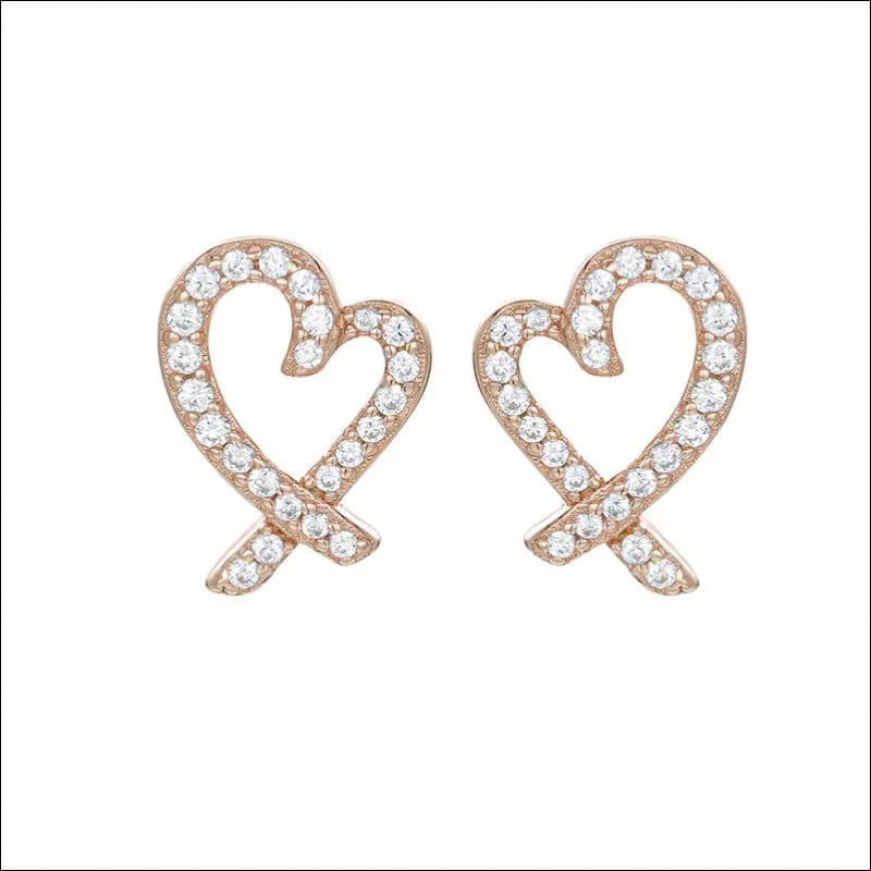 S925 silver love earrings female hollow microstruck zirconia