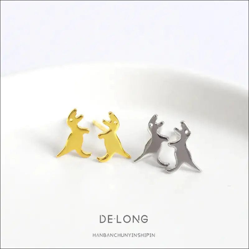 S925 sterling silver dinosaur model earrings trend