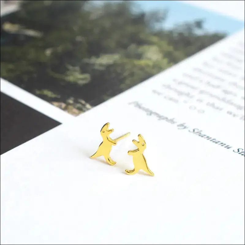 S925 sterling silver dinosaur model earrings trend