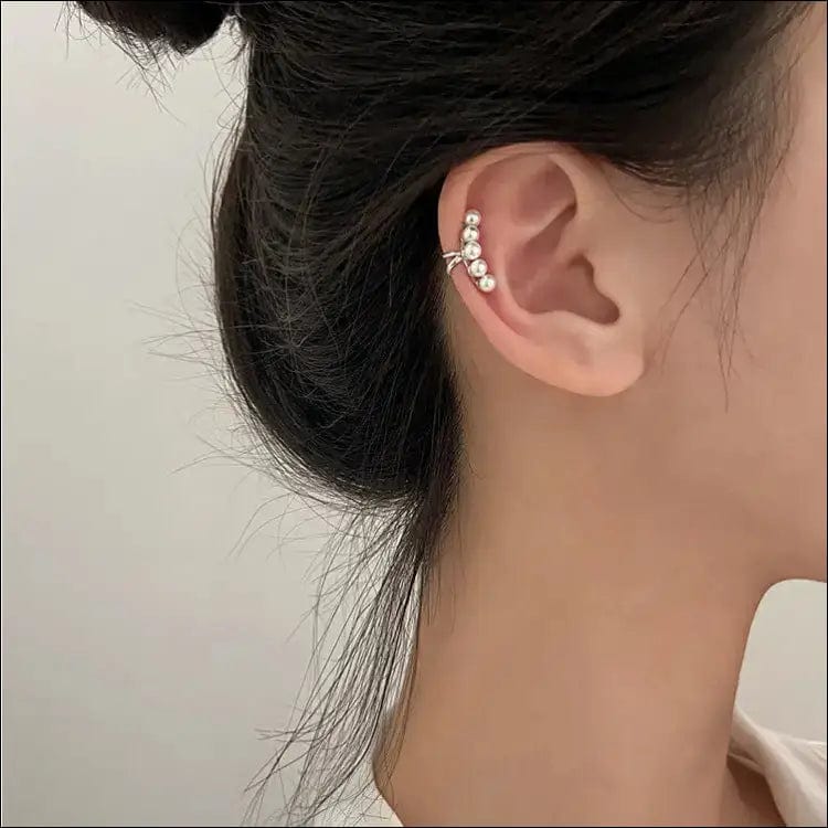 S925 sterling silver pearl otle clamp ear profile clip no