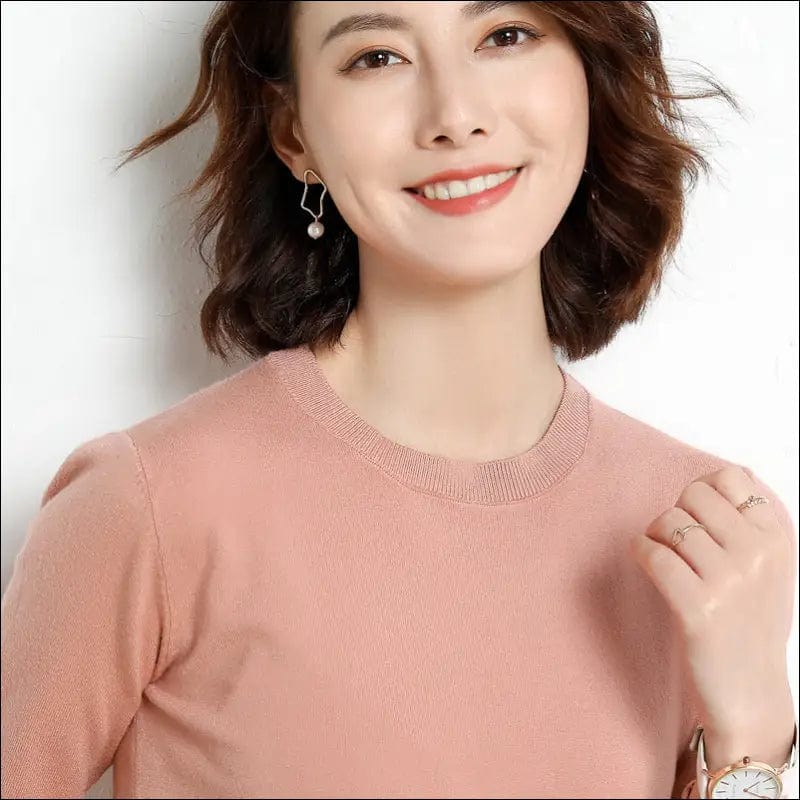 Set of round neck sweater female knit women’s autumn