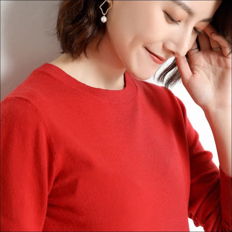 Set of round neck sweater female knit women’s autumn