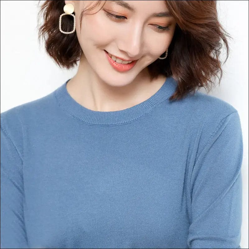 Set of round neck sweater female knit women’s autumn