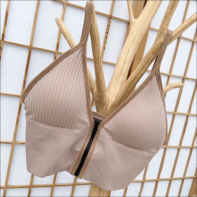 Sexy Zipper Crop Tops Brassiere Women Camisole Lingerie