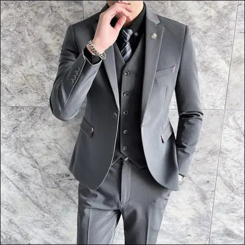 Sharp Man - Three-Piece Suit - Gray / Asian S is Eur XXS -