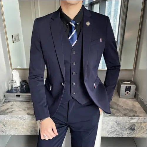 Sharp Man - Three-Piece Suit - Navy / Asian S is Eur XXS -