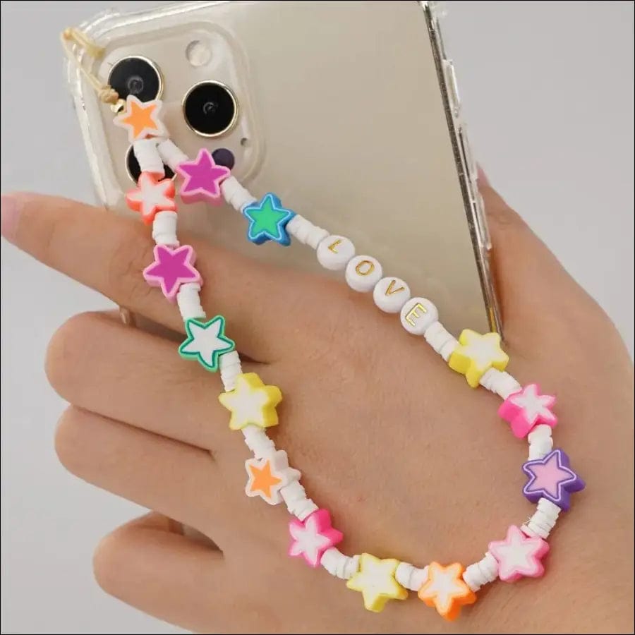 Shinus Heishi Disc Beads Crystal Chain For Phone Mobile