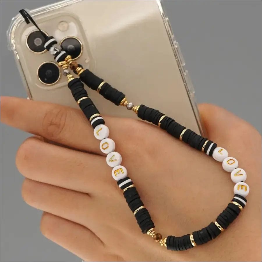Shinus Heishi Disc Beads Crystal Chain For Phone Mobile