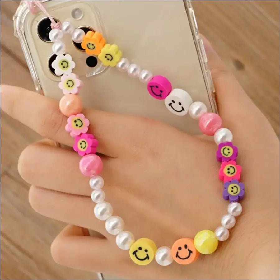 Shinus Heishi Disc Beads Crystal Chain For Phone Mobile