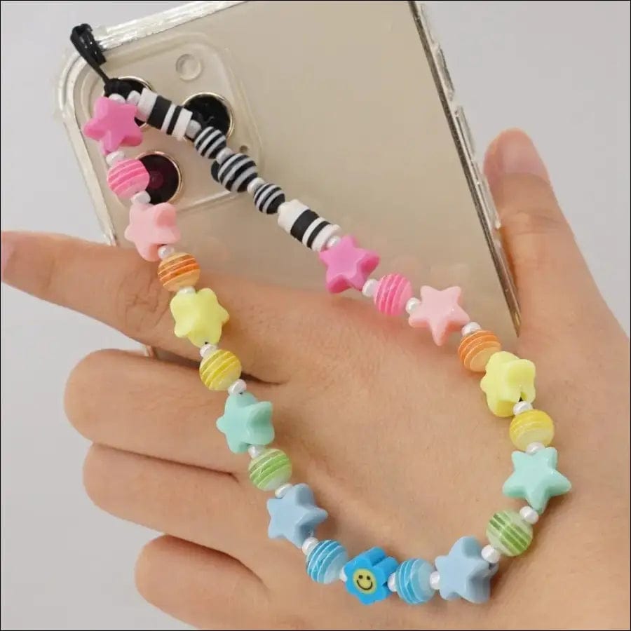 Shinus Heishi Disc Beads Crystal Chain For Phone Mobile