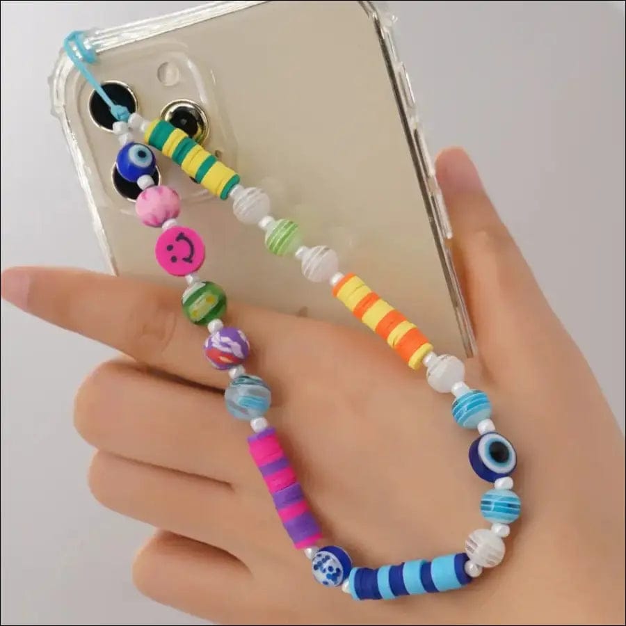 Shinus Heishi Disc Beads Crystal Chain For Phone Mobile