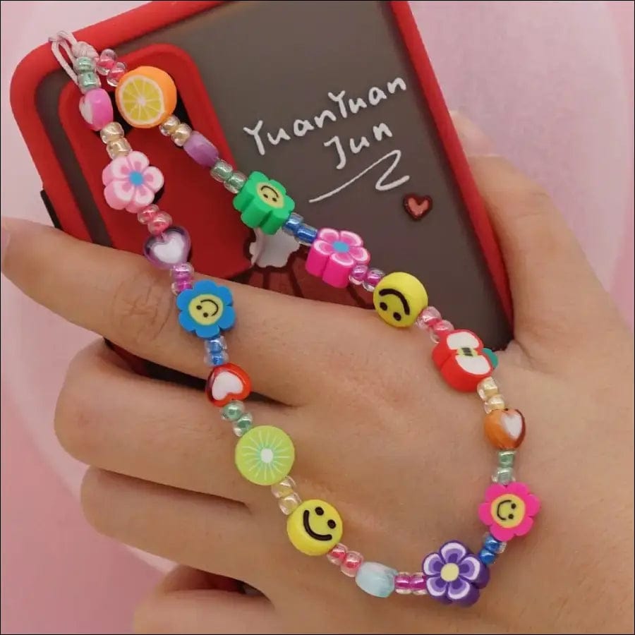 Shinus Heishi Disc Beads Crystal Chain For Phone Mobile