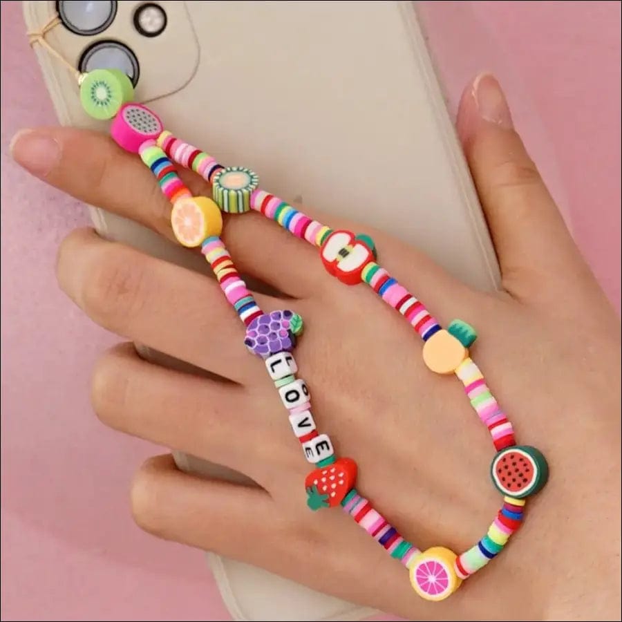 Shinus Heishi Disc Beads Crystal Chain For Phone Mobile