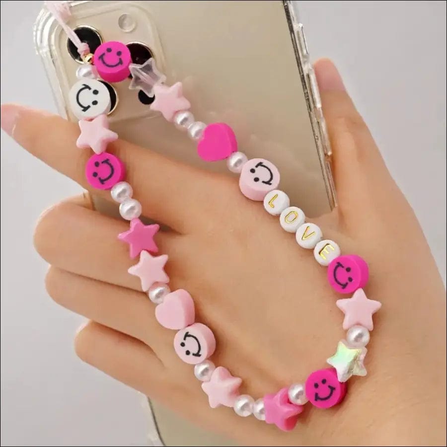 Shinus Heishi Disc Beads Crystal Chain For Phone Mobile