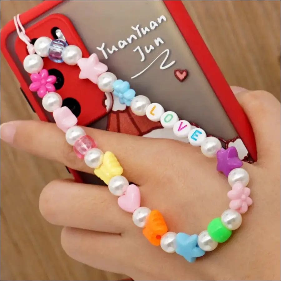 Shinus Heishi Disc Beads Crystal Chain For Phone Mobile