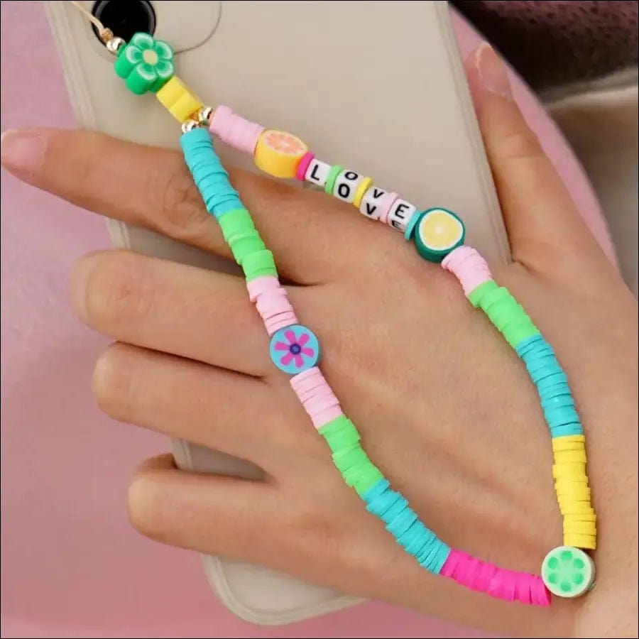 Shinus Heishi Disc Beads Crystal Chain For Phone Mobile