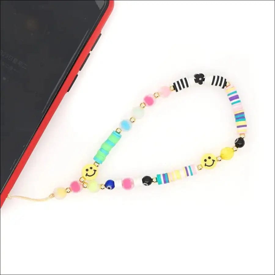 Shinus Heishi Disc Beads Crystal Chain For Phone Mobile