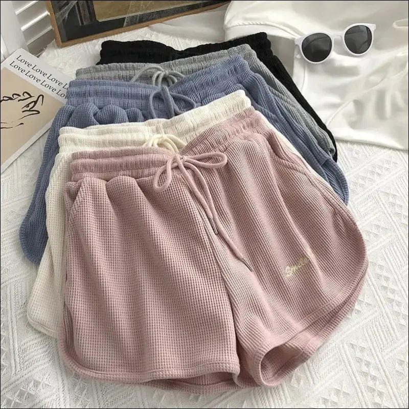 Shorts Women’s Sports Fashion Waffle Pink Summer Student