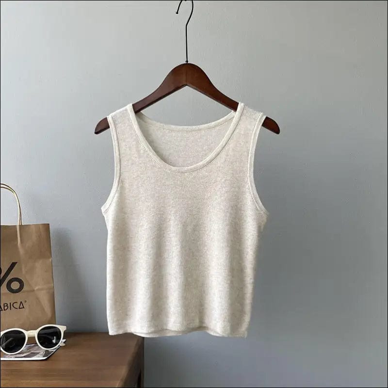 Shuangmian round neck vest female 2021 early autumn new