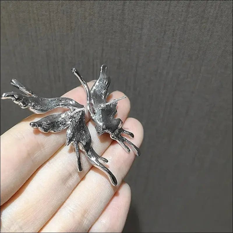 Silver Butterfly Fairy Earrings - 61327780-butterfly BROKER