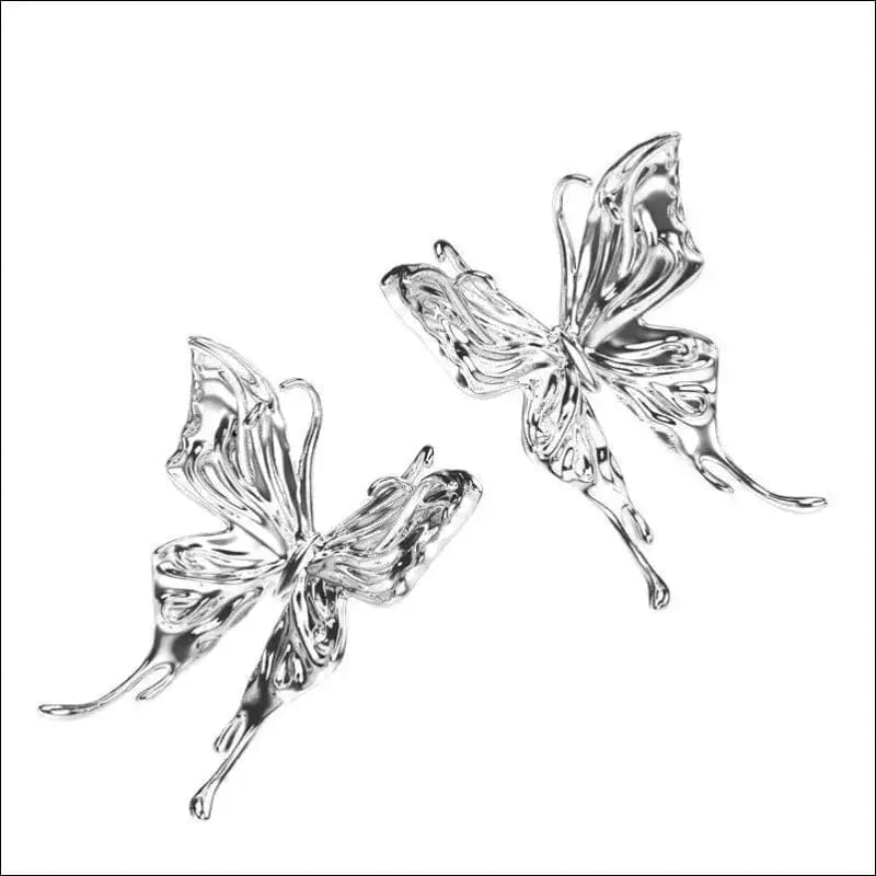 Silver Butterfly Fairy Earrings - butterfly -