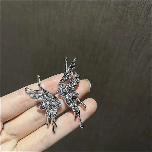 Silver Butterfly Fairy Earrings - 61327780-butterfly BROKER