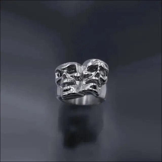 Silver Gothic Punk Graphic Rings - 7 / face -