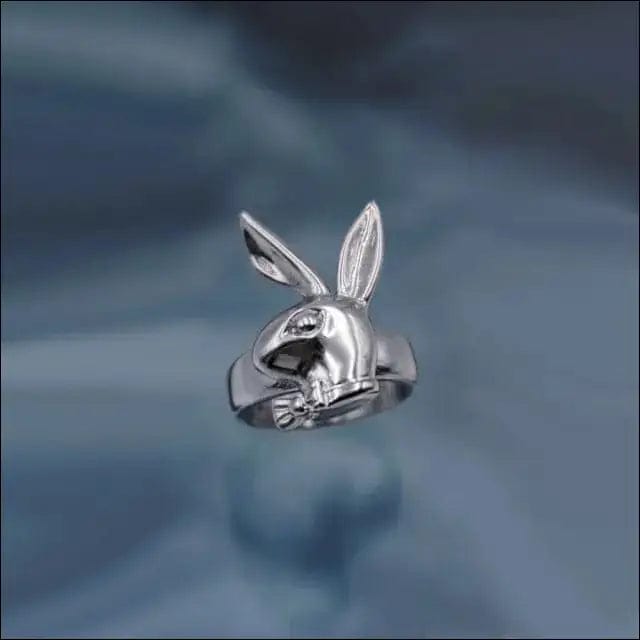 Silver Gothic Punk Graphic Rings - 7 / rabbit -