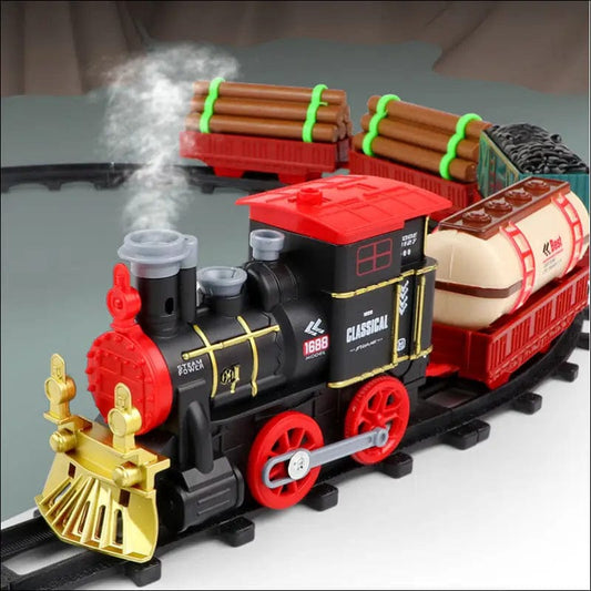 Simulation classical smoke train children electric rail car