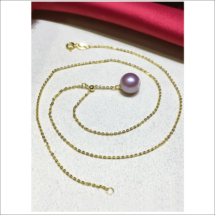Single Edison Purple/Pink Round Pearl necklace with alloy