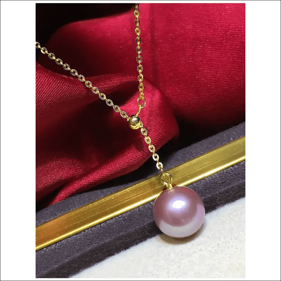 Single Edison Purple/Pink Round Pearl necklace with alloy