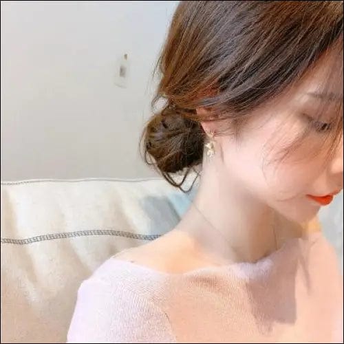 Small compass earrings female simple Korean version 925