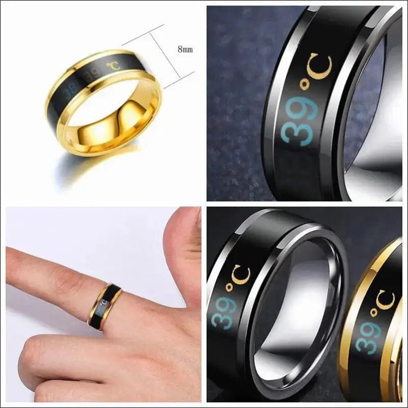 Smart Sensor Body Temperature Ring Stainless Steel Fashion