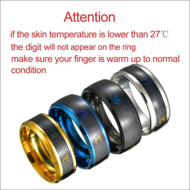 Smart Sensor Body Temperature Ring Stainless Steel Fashion