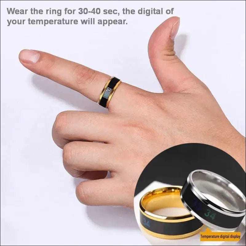 Smart Sensor Body Temperature Ring Stainless Steel Fashion