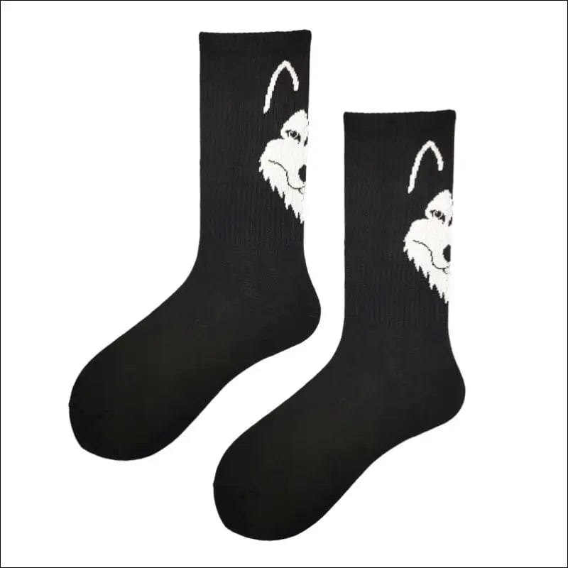 Socks male Korean version of the ton trend black and white