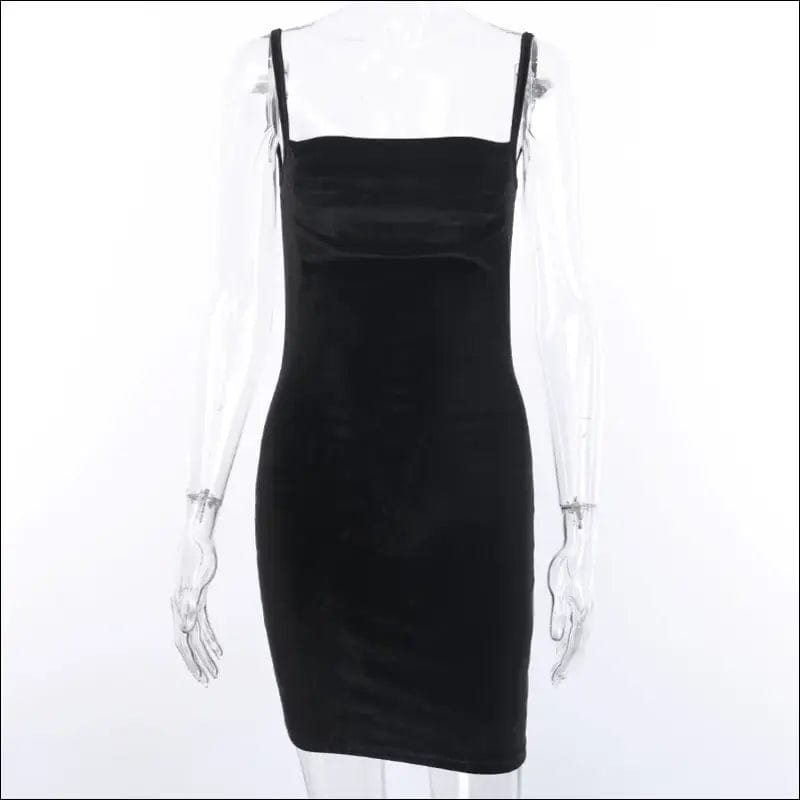 Solid Black Velvet Ruched Mini Dress - 16188024-black-s