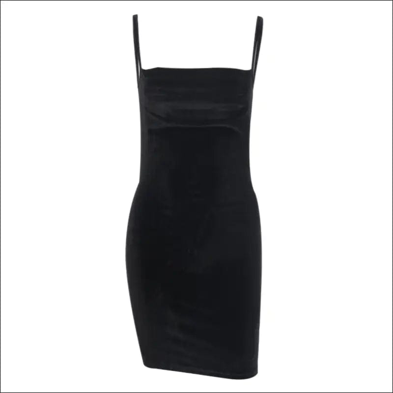 Solid Black Velvet Ruched Mini Dress - S - 16188024-black-s