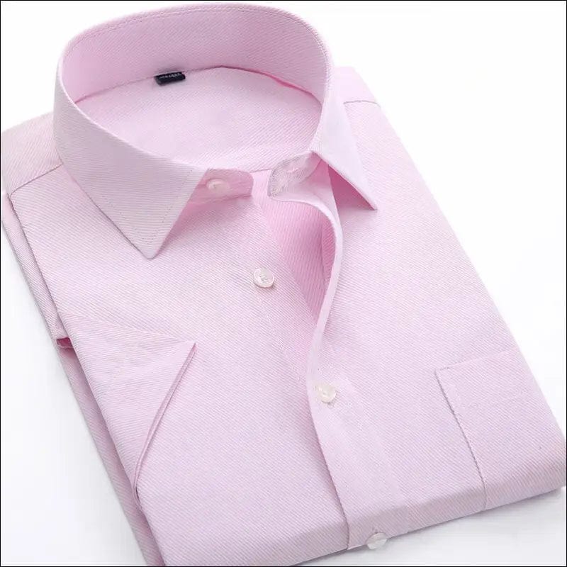 Solid Color Short Sleeve Men’s Casual Shirts Formal Business