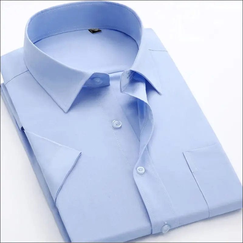 Solid Color Short Sleeve Men’s Casual Shirts Formal Business