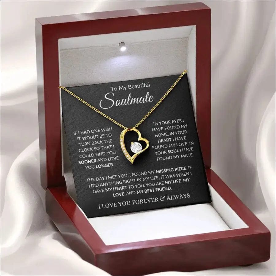 Soulmate Forever Love Necklace - 18k Yellow Gold Finish /