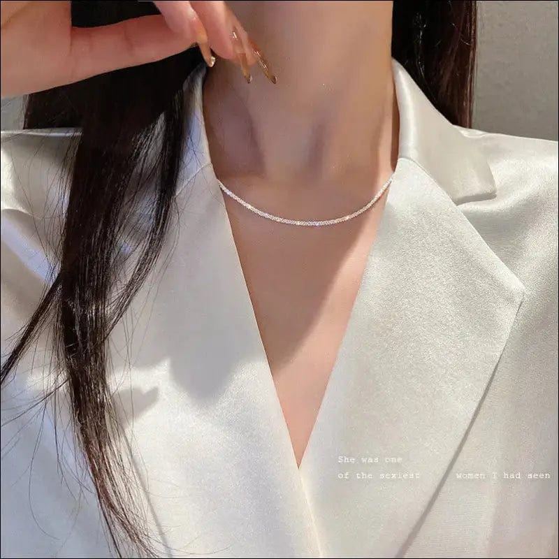 Sparkling necklace 2021 new women’s summer lock bone chain