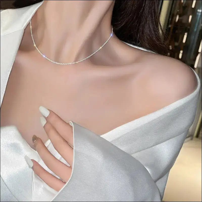 Sparkling necklace 2021 new women’s summer lock bone chain